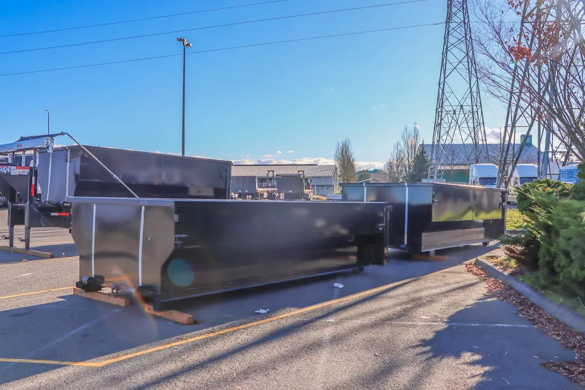 Roll-off dumpster ready for waste disposal at job site for Commercial Dumpster Rental in Carolina Shores